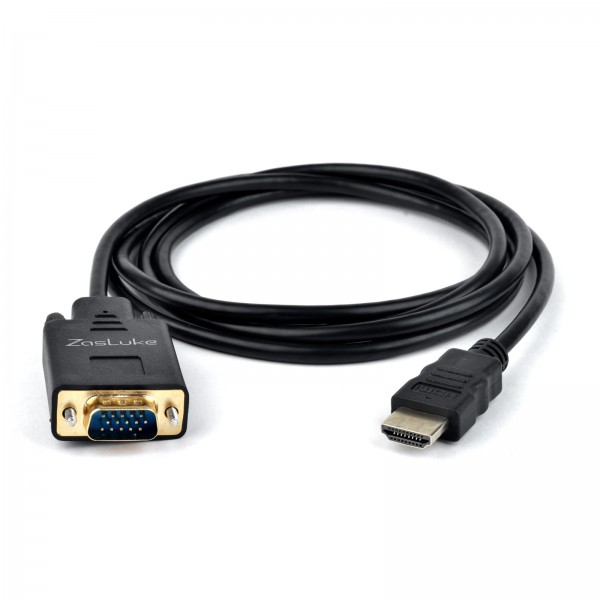 ZasLuke HDMI to VGA Gold Plated Active Video Adapter Cable 1080P HDMI Digital to VGA Analog Converter Cable (6 Feet/ 1.8 Meters)