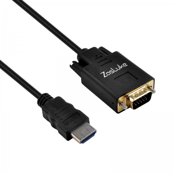 ZasLuke HDMI to VGA Gold Plated Active Video Adapter Cable 1080P HDMI Digital to VGA Analog Converter Cable (6 Feet/ 1.8 Meters)