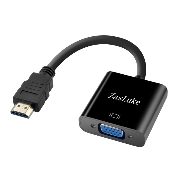 HDMI to VGA Adapter, ZasLuke HDMI Male to VGA Female Active Video Converter Support Notebook, PC, Laptop, DVD Player, HDTV Projectors, Chromebook, Xbox and Other HDMI Input Devices