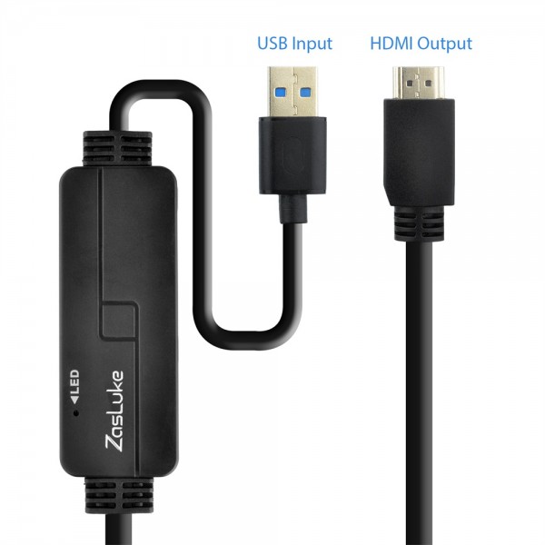 ZasLuke USB 3.0 to HDMI Cable,USB to HDMI Male to Male Converter/Adapter for Windows 10/8/8.1/7 PC & Mac (only Support Mac OS 10.11.6 & 10.12.6), NOT Support XP/Mac/Linux (6FT/2M, Without Audio)